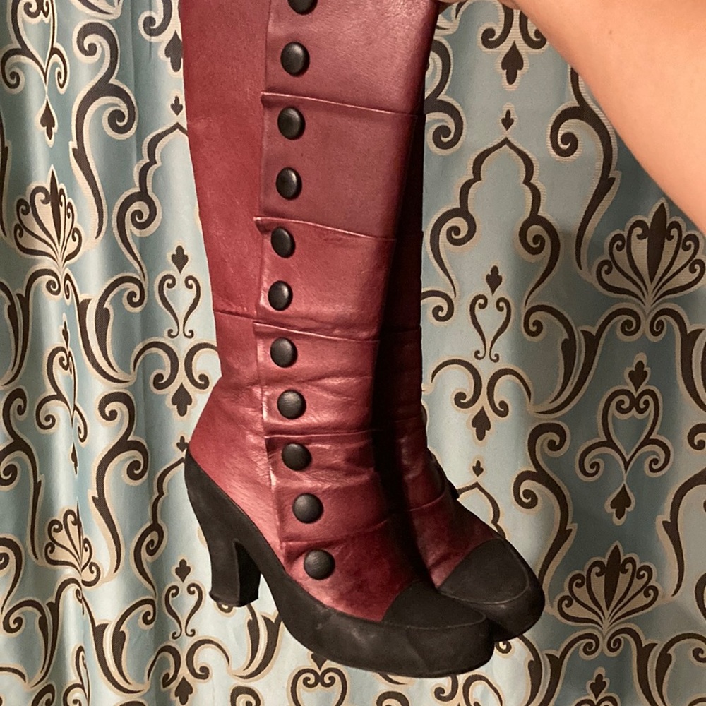 Miz Mooz Tall Victorian Gothic Button Spat Boots 7